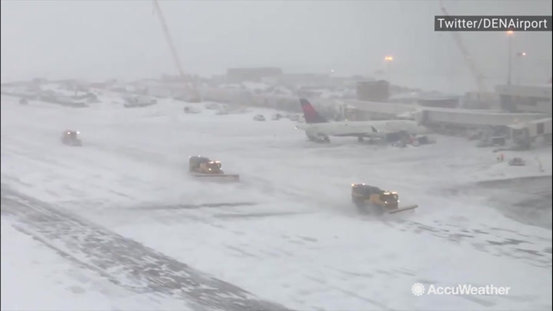 Crews are working hard to keep runways and taxiways open at the Denver International Airport. Many airlines are resuming operations in the early afternoon.