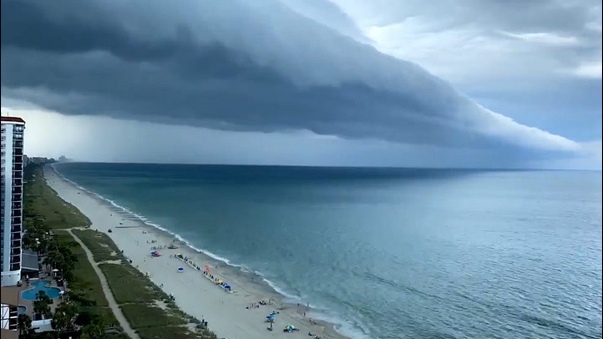 This time-lapse video shows a gust front on June 30 as it approached Myrtle Beach, South Carolina. Temperatures dropped as thunderstorms moved into the area.