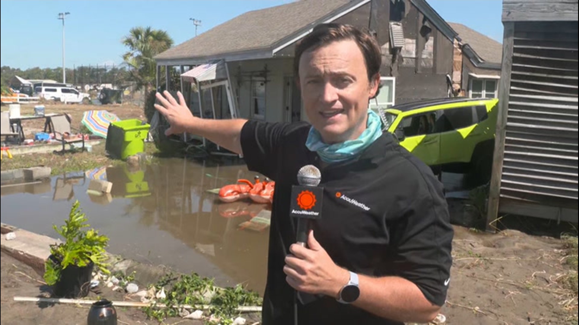 Jonathan Petramala reports on the devastation on Aug. 4, left behind by Isaias, which made landfall at Oak Island, North Carolina, as a Category 1 hurricane.