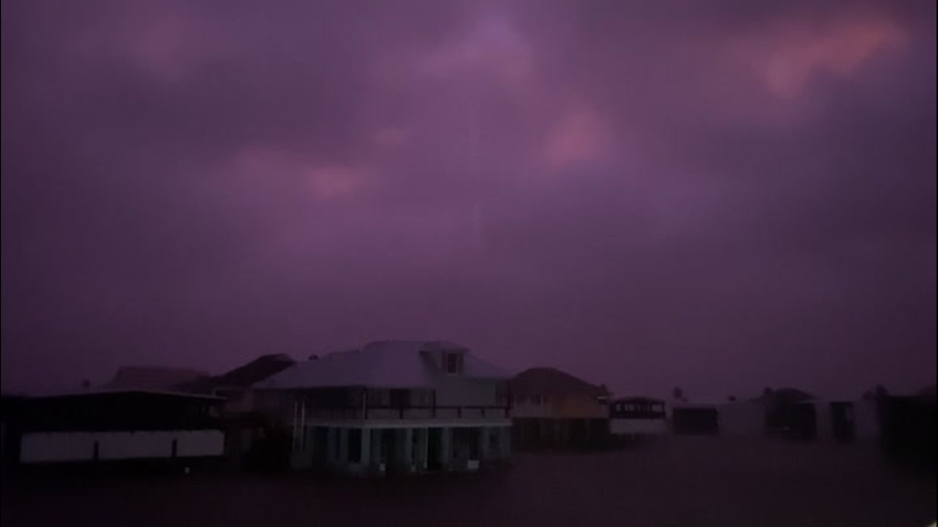 AccuWeather's Jonathan Petramala captured this eerie shot of a purple sky at sunset during Hurricane Delta in Cypremort Point, Louisiana, on Oct. 9.