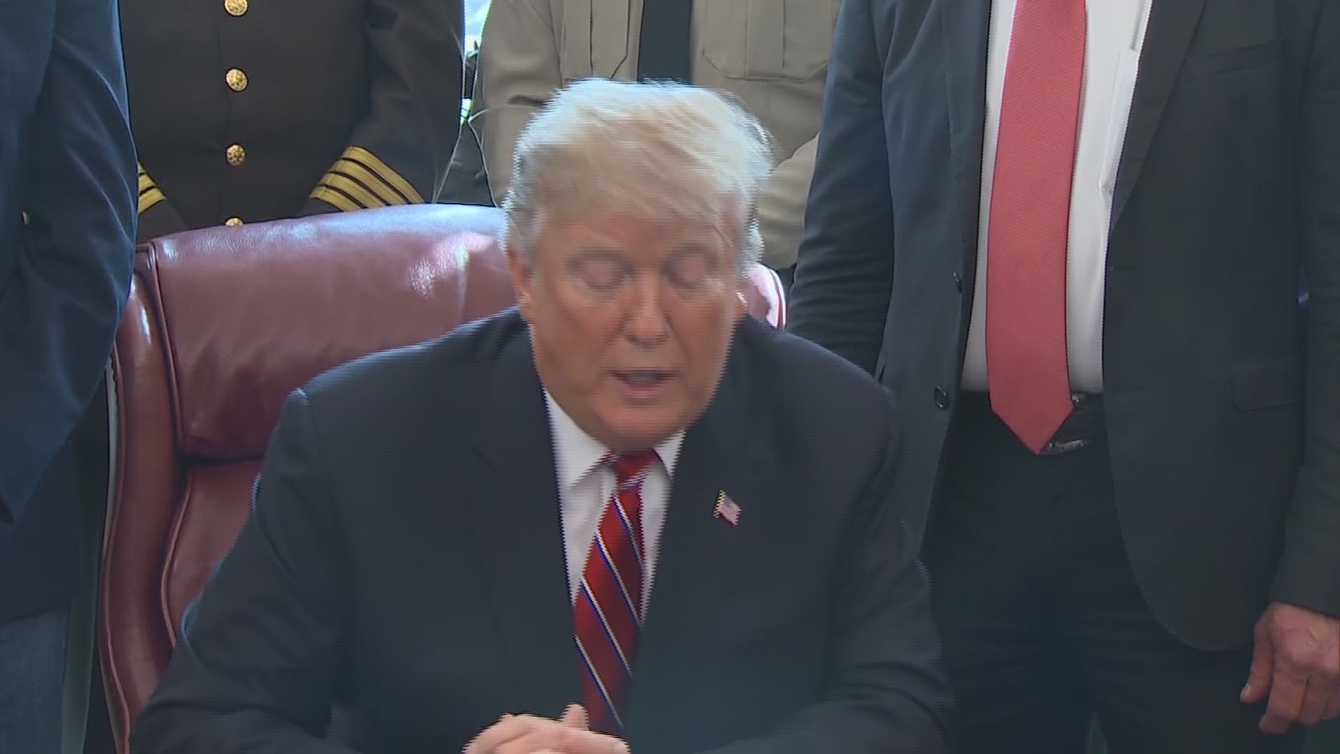 President Trump says the measure Congress passed that would cancel his emergency declaration on the border is 'dangerous.'