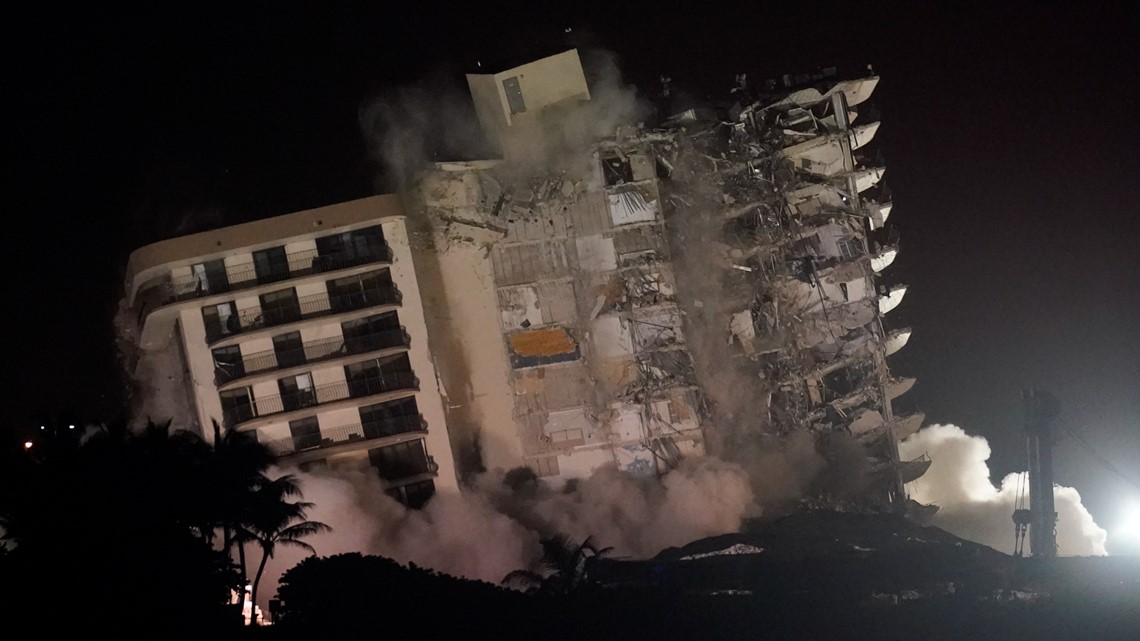 Crews prepare condo tower demolition amid Elsa storm fears | ksdk.com