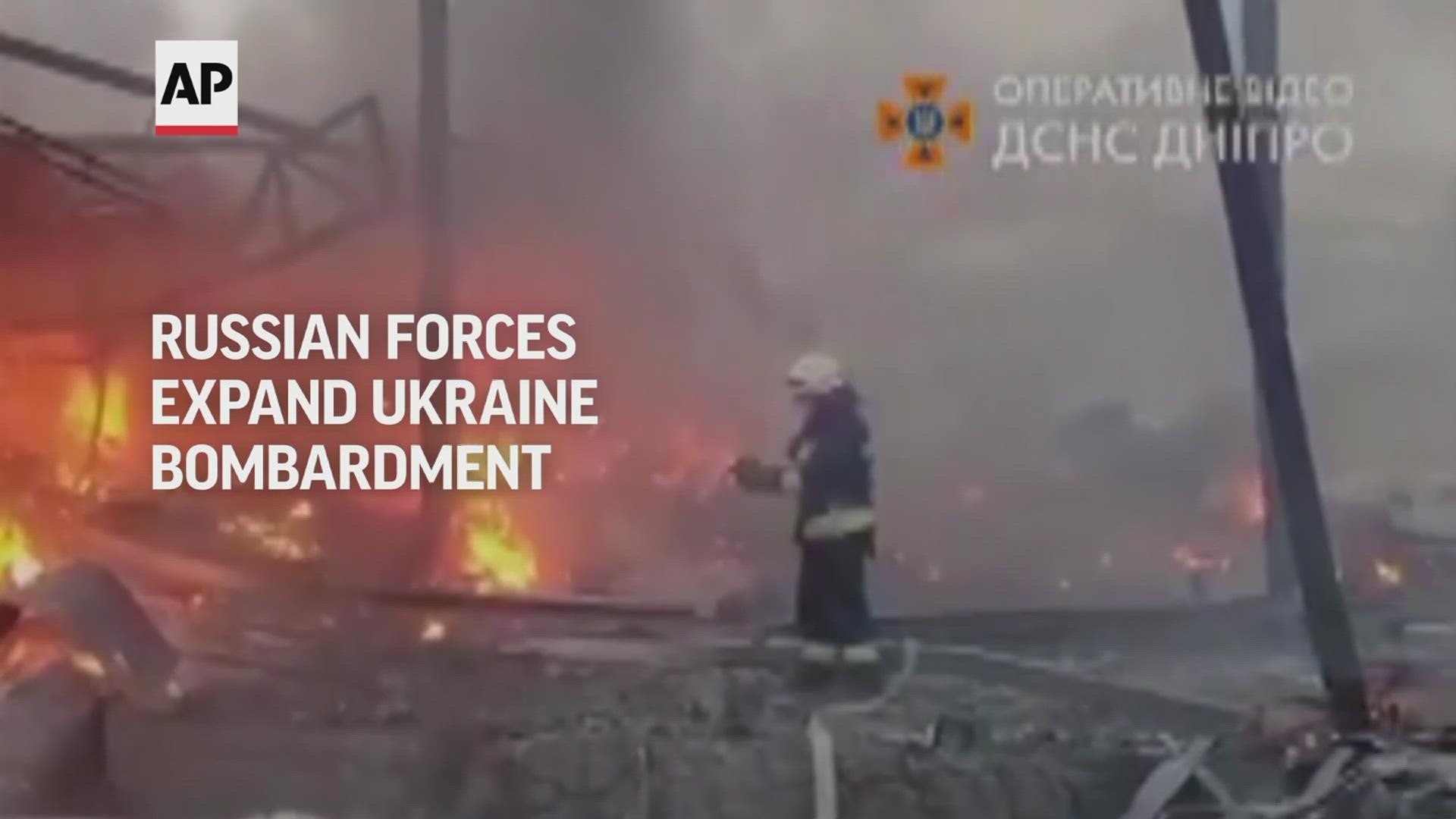 The Russian military heavily targeted the central city of Dnipro, killing at least one person.