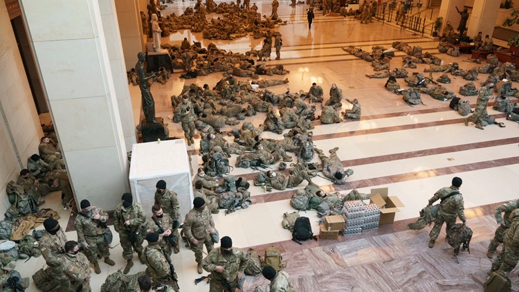 National Guard Troops Sleep On Capitol Floor Before Impeachment | Ksdk.com