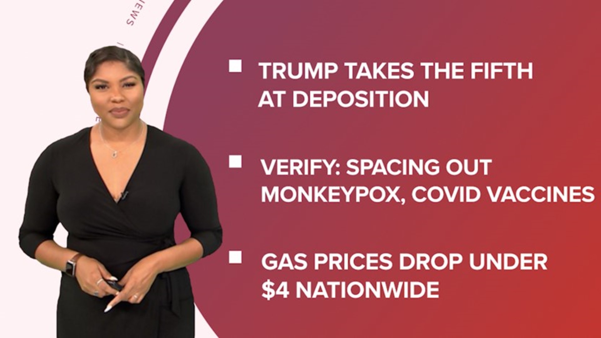 A look at what is happening in the news from Donald Trump pleading the fifth in deposition to gas prices dropping under $4 and preparing for back to school.
