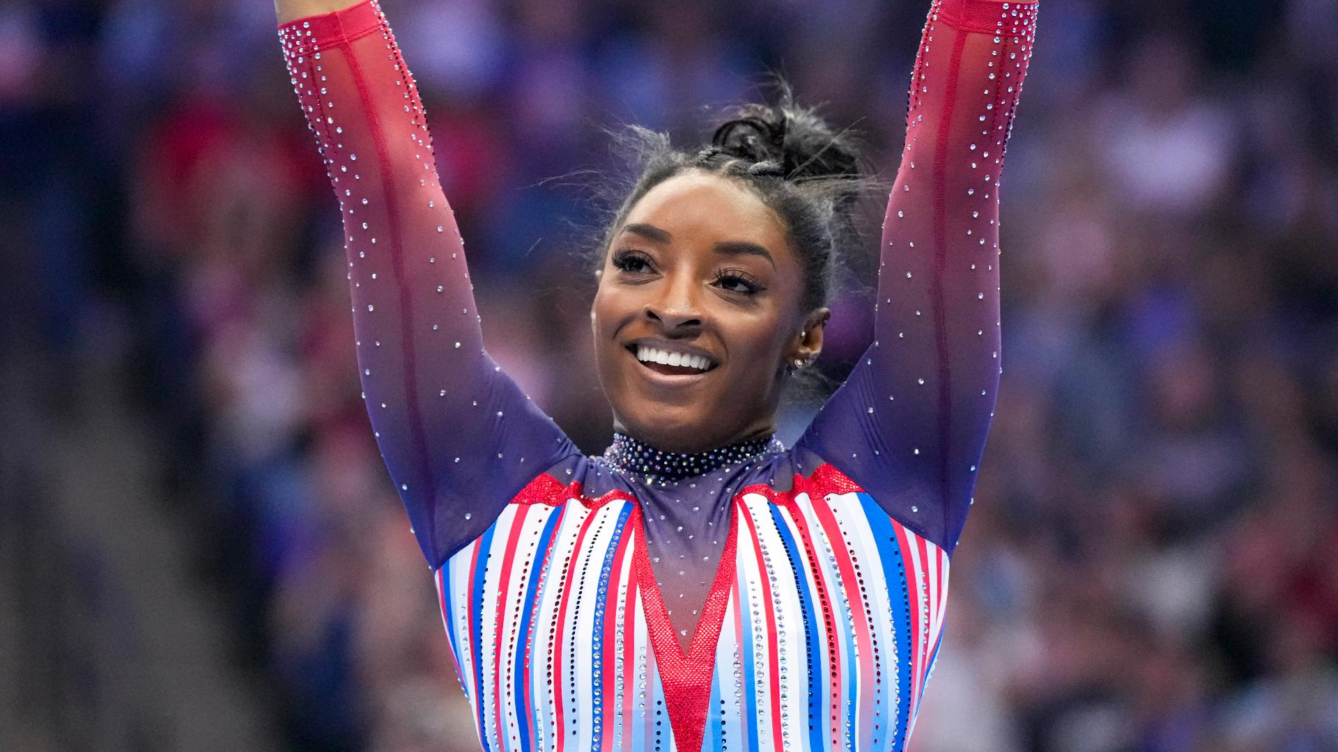 When is Simone Biles competing next at the Olympics?