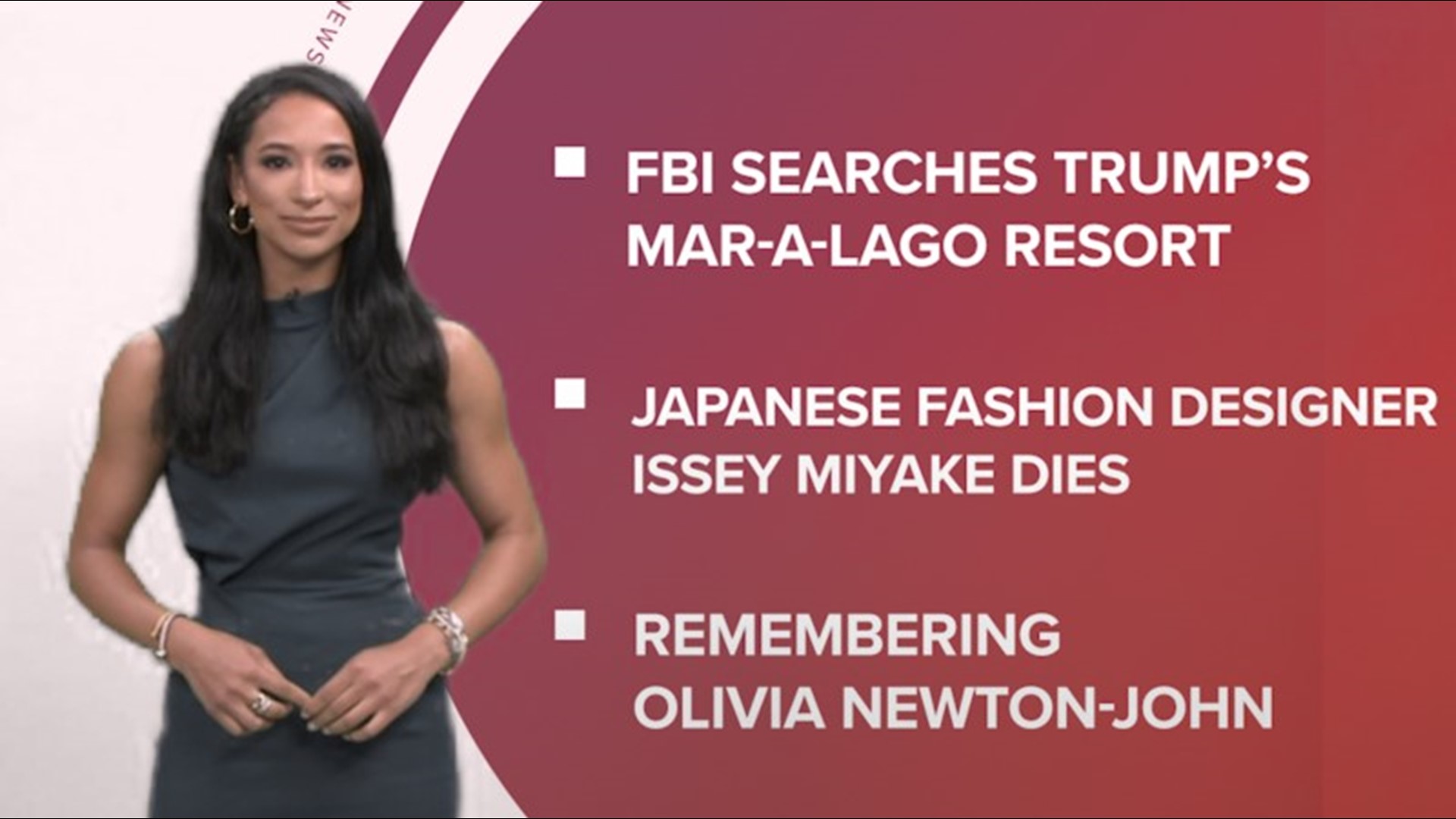 A look at what is happening in the news from the FBI searching Trump's Mar-a-lago resort to remembering Olivia Newton-John and the return of pumpkin spice.