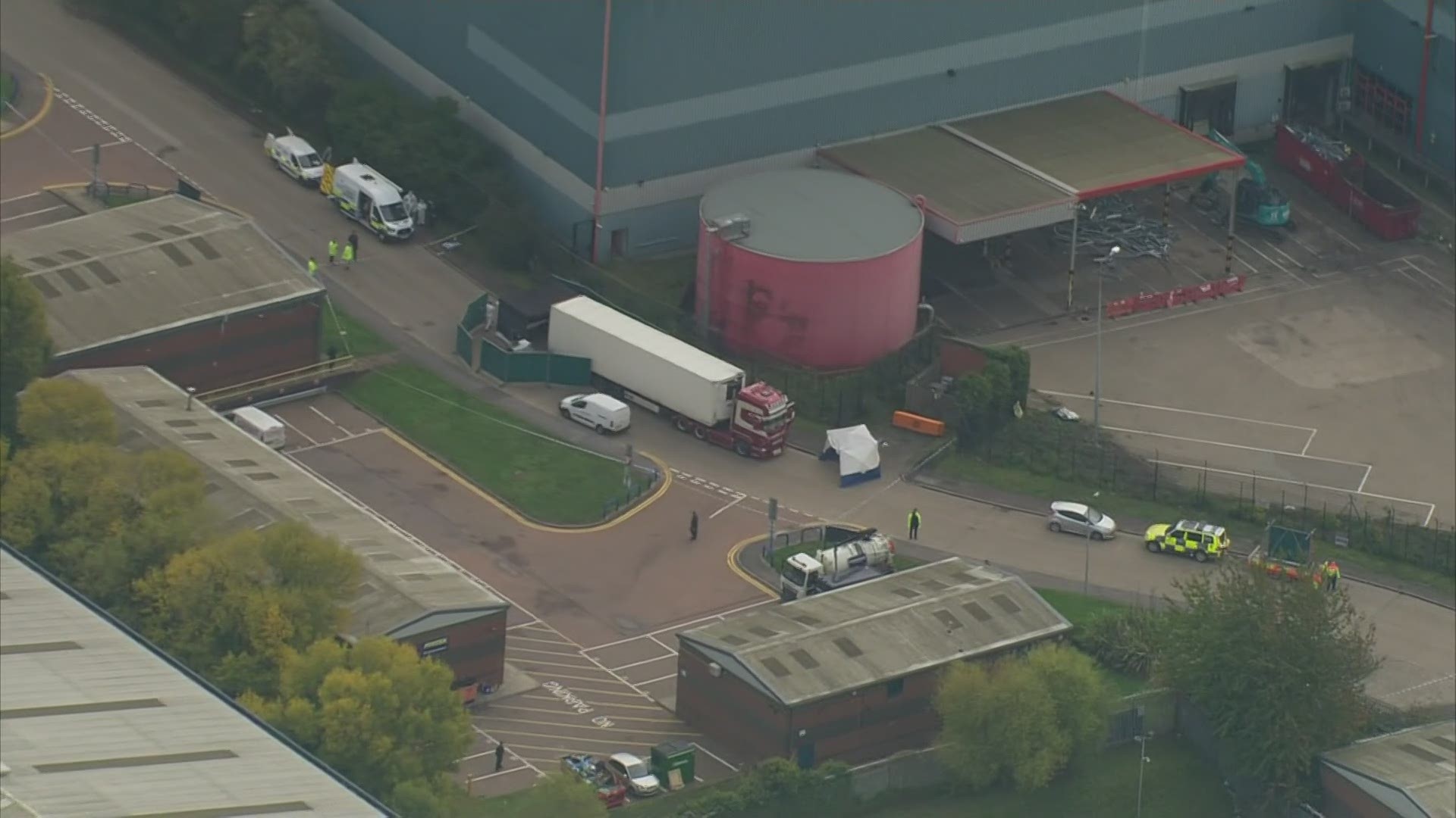 Police in southeastern England said that 39 people were found dead Wednesday inside a truck container believed to have come from Bulgaria. (AP)