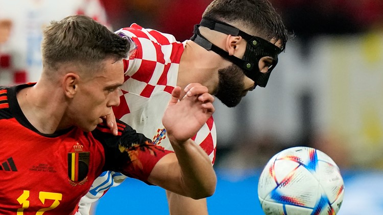 Why are some World Cup players wearing masks on the field?