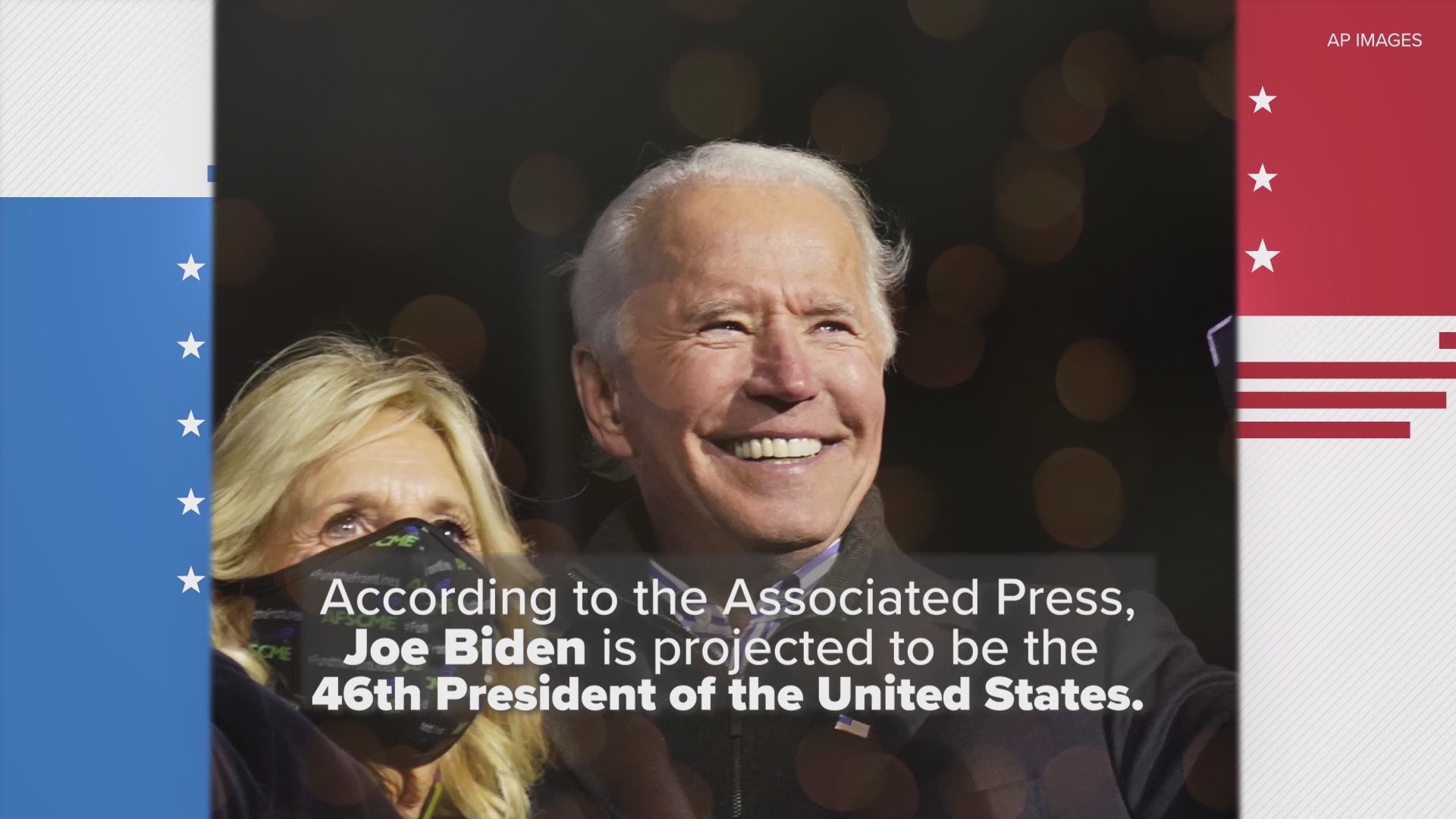The AP reports Joe Biden will secure the 270 electoral votes needed to defeat incumbent President Donald Trump.