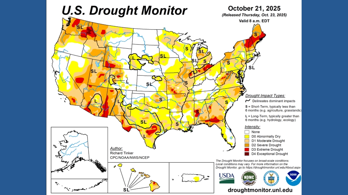 New drought maps show major shifts in conditions across the US | ksdk.com