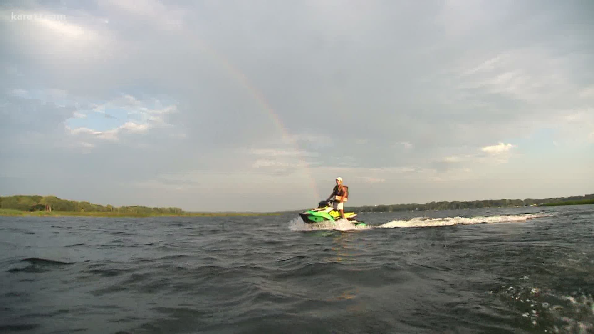 A University of St. Thomas student is bridging the lake food gap – on a jet ski.