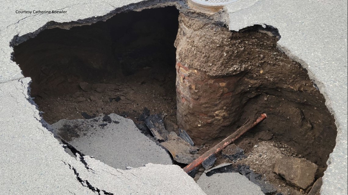 Large sinkhole appears in Minneapolis' Uptown neighborhood