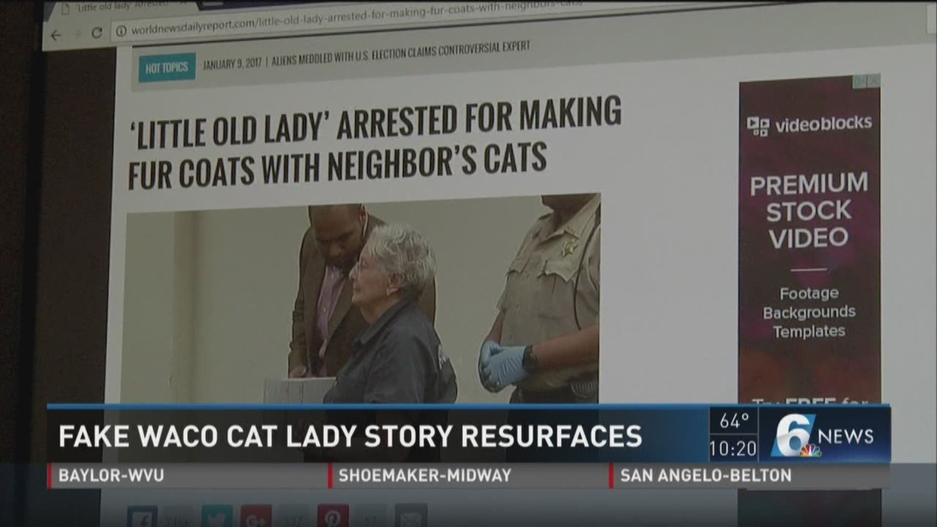 Thousands shared a fake news article about an elderly Waco woman arrested for making fur coats out of her neighbors' cats.