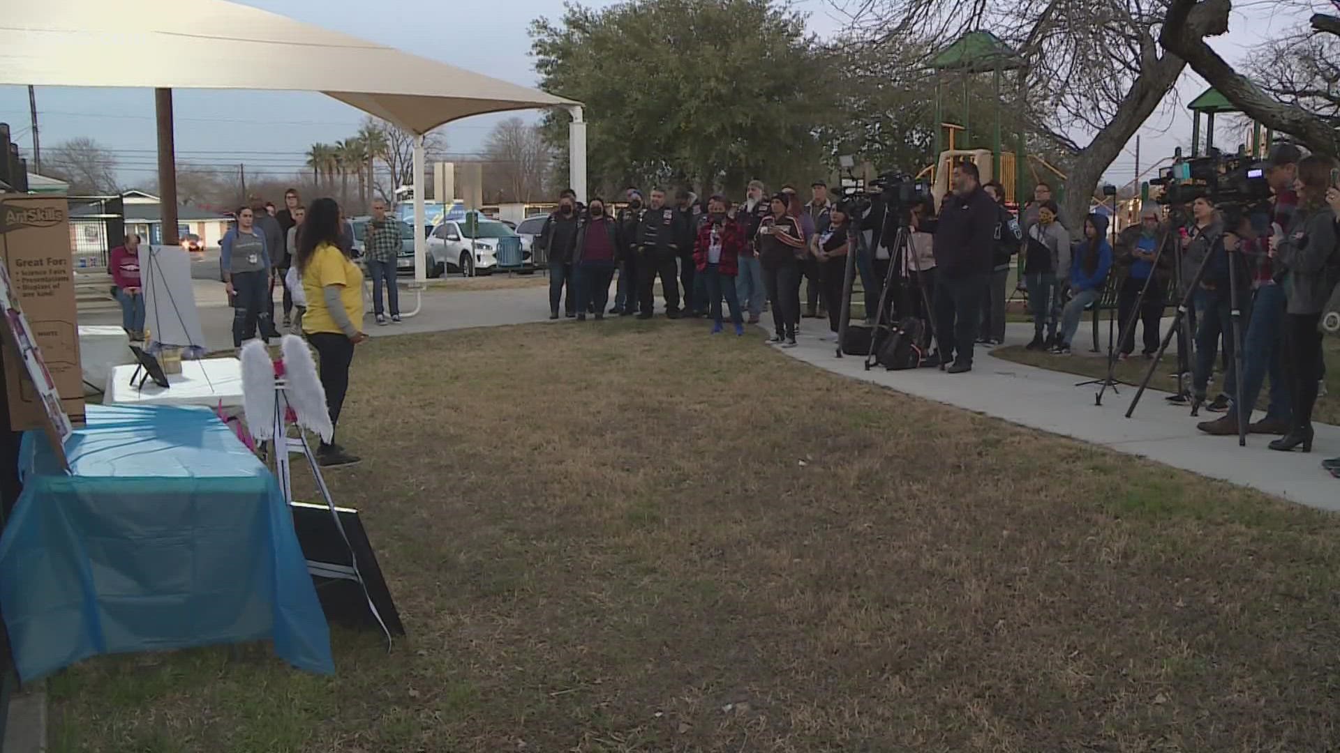 The families of James Chairez and Mercedes Losoya spoke out at an event at Westwood Village Park