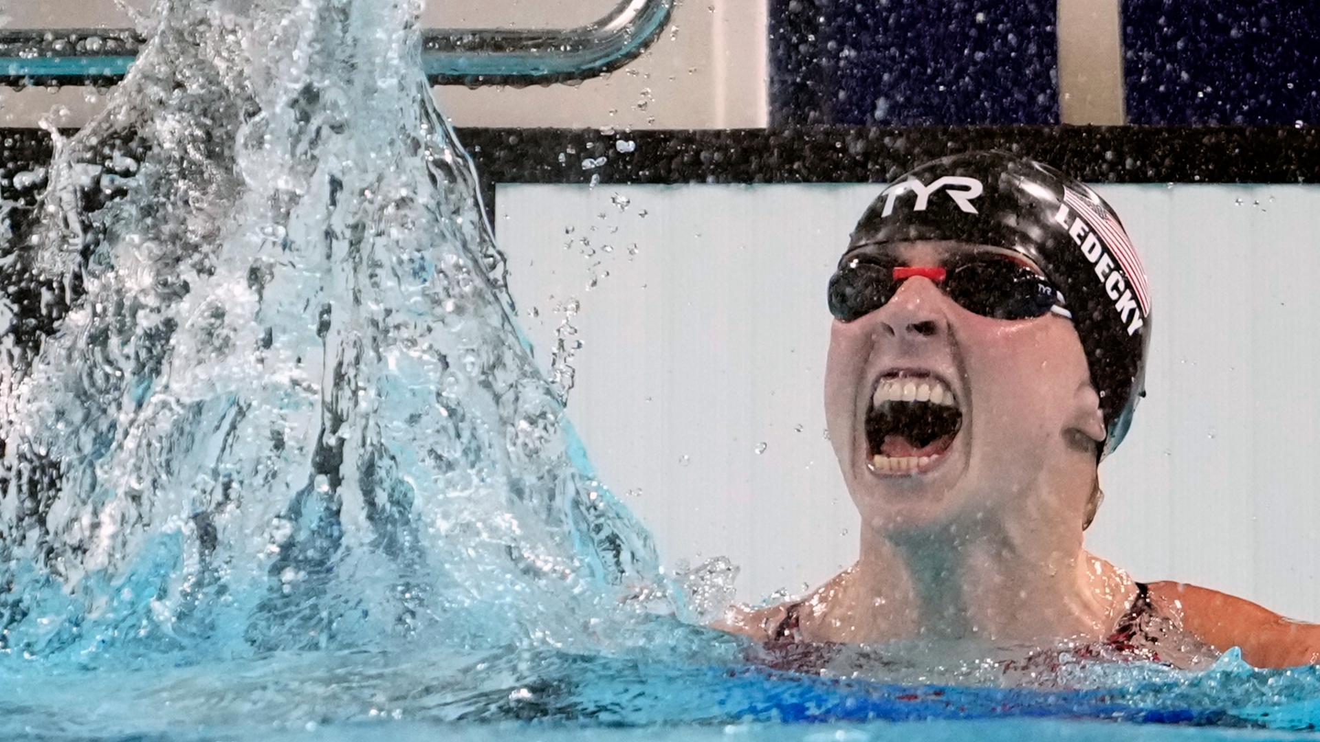 Ledecky dominated the 1,500-meter freestyle at the Paris Games on Wednesday for her eighth Olympic gold medal and 12th medal overall.