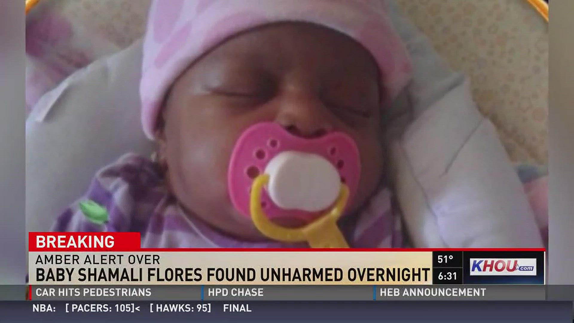 A baby girl missing since her mother was found murdered has been found unharmed at a southwest Houston apartment.