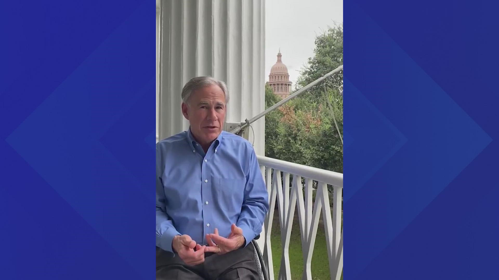 Gov. Greg Abbott tweets message after testing positive for COVID-19 ...