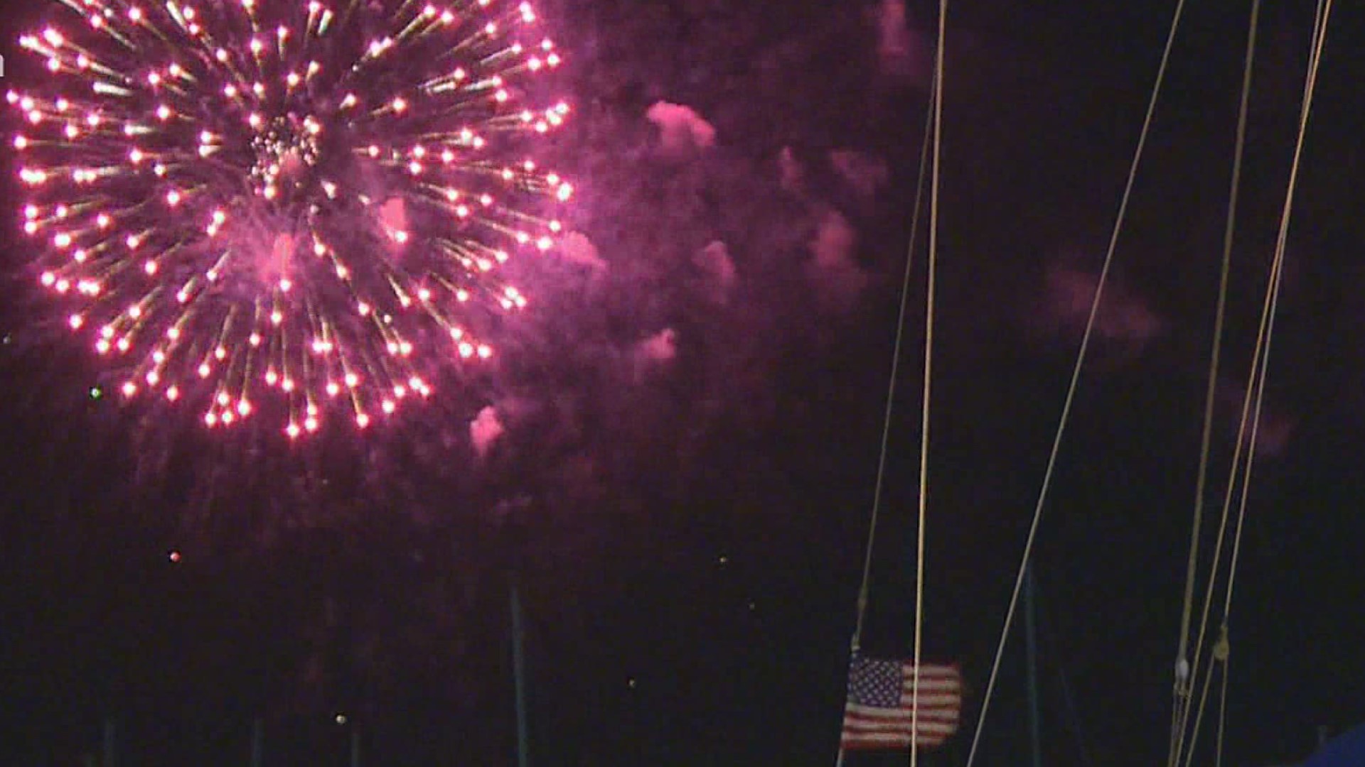 Fireworks show in Corpus Christi on New Year's Eve