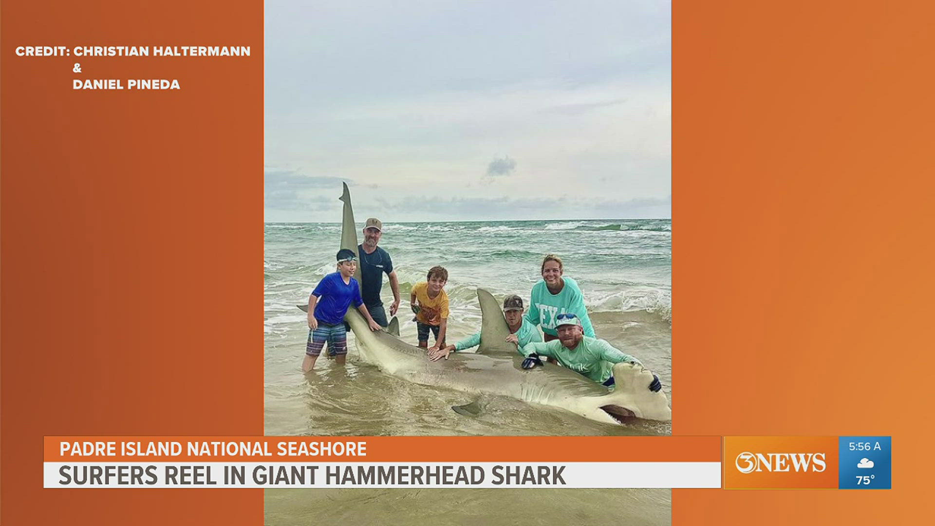 Christian Haltermann says he is passionate about catching and releasing large sharks and fish. He often takes his family out with him to make the catch.