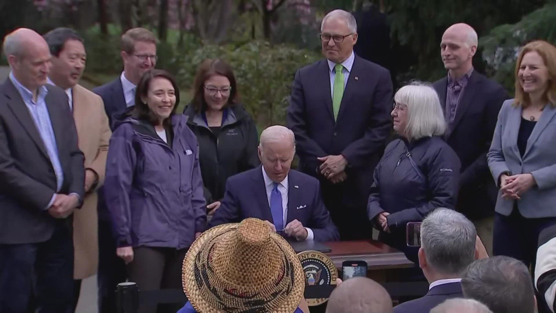 The president spoke in Seattle's Seward Park about his future plans for the environment and signed an executive order to protect old growth forests