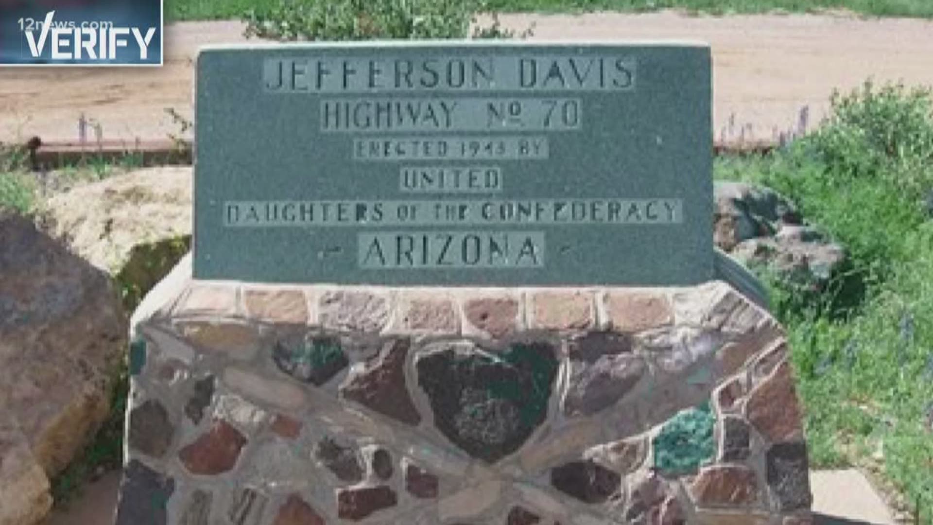Arizona Confederate monument honors highway that doesn't exist