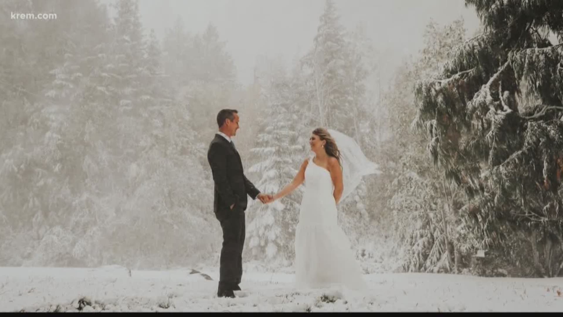 Northwest snowstorm makes beautiful wedding backdrops | 0