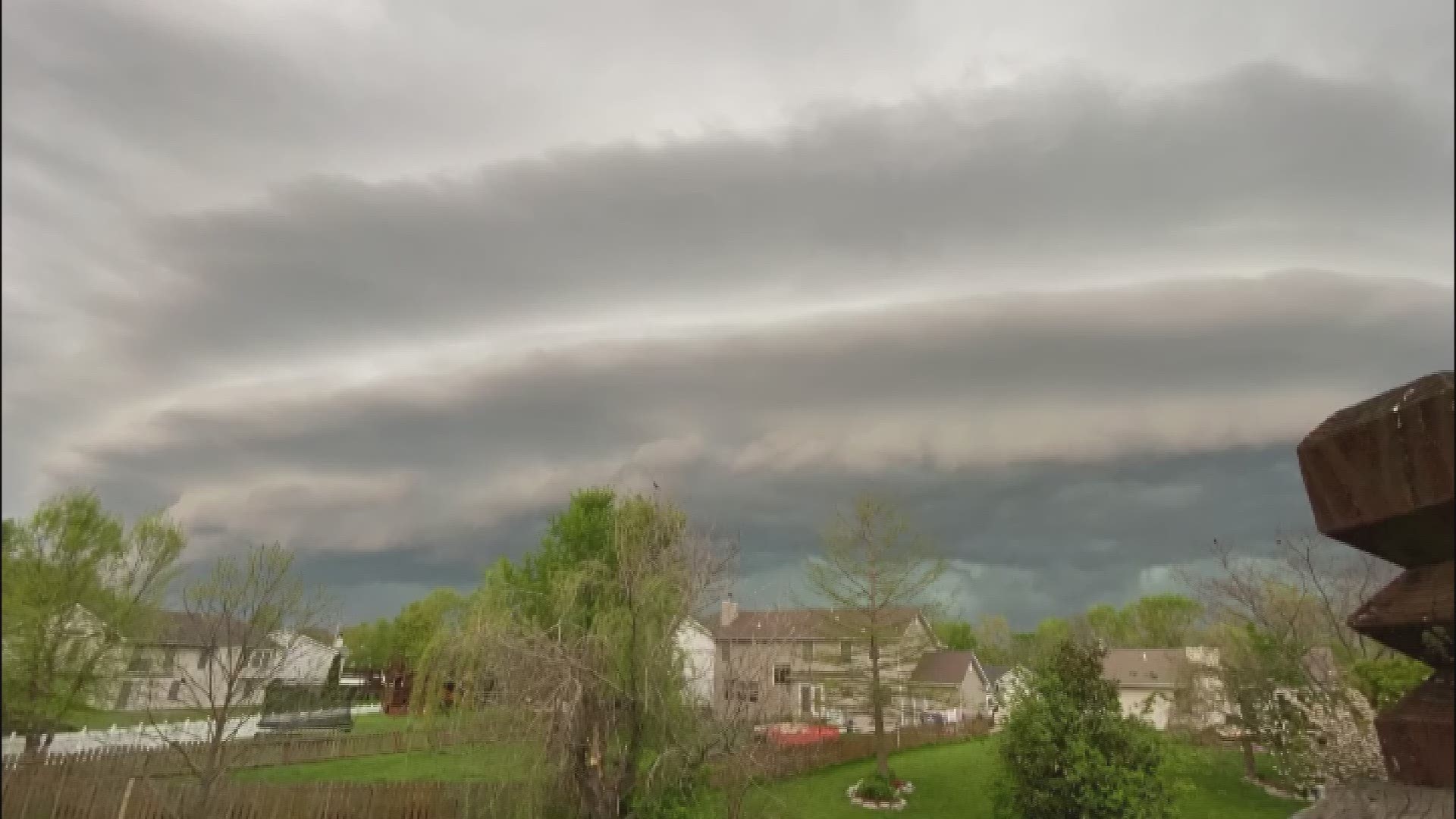 Karl Lund, of O'Fallon, Missouri, was so captivated by the line of storms, he set up his camera and took a time lapse video.