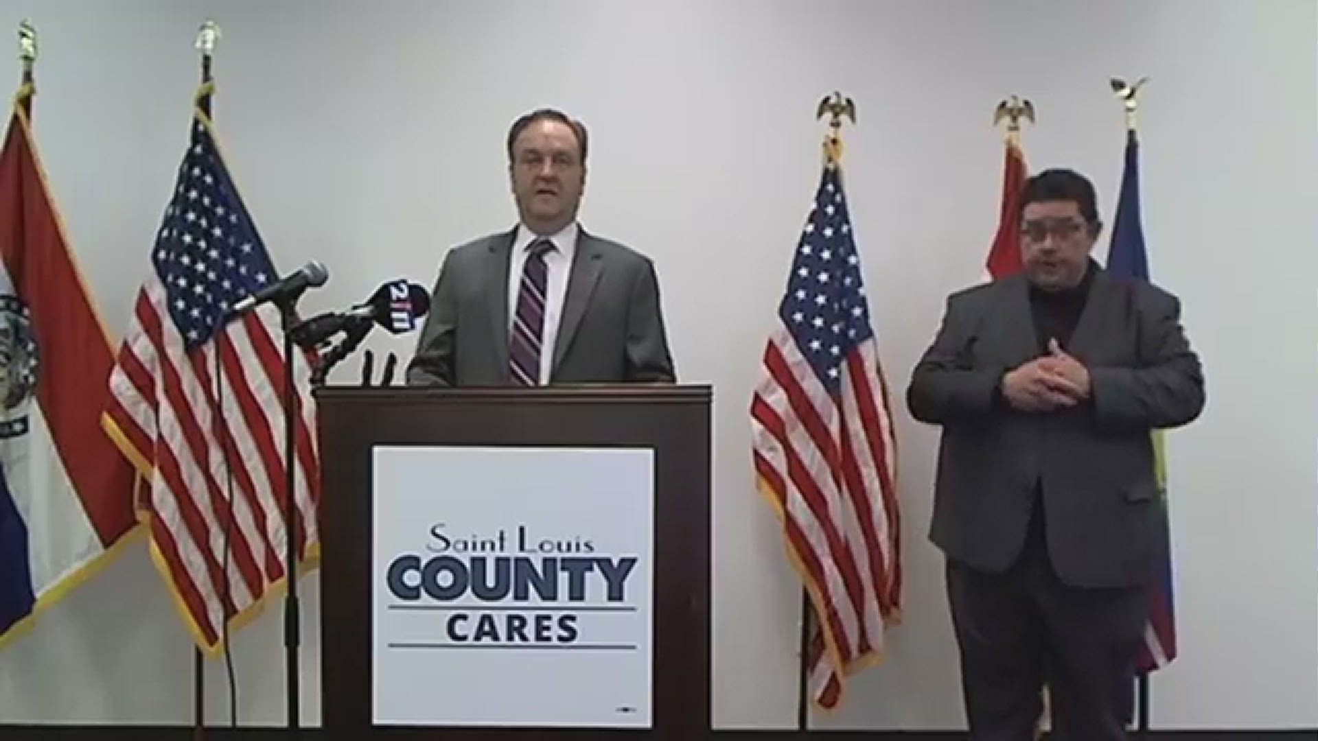 St. Louis County Executive Sam Page will hold a briefing at 8:30 a.m.