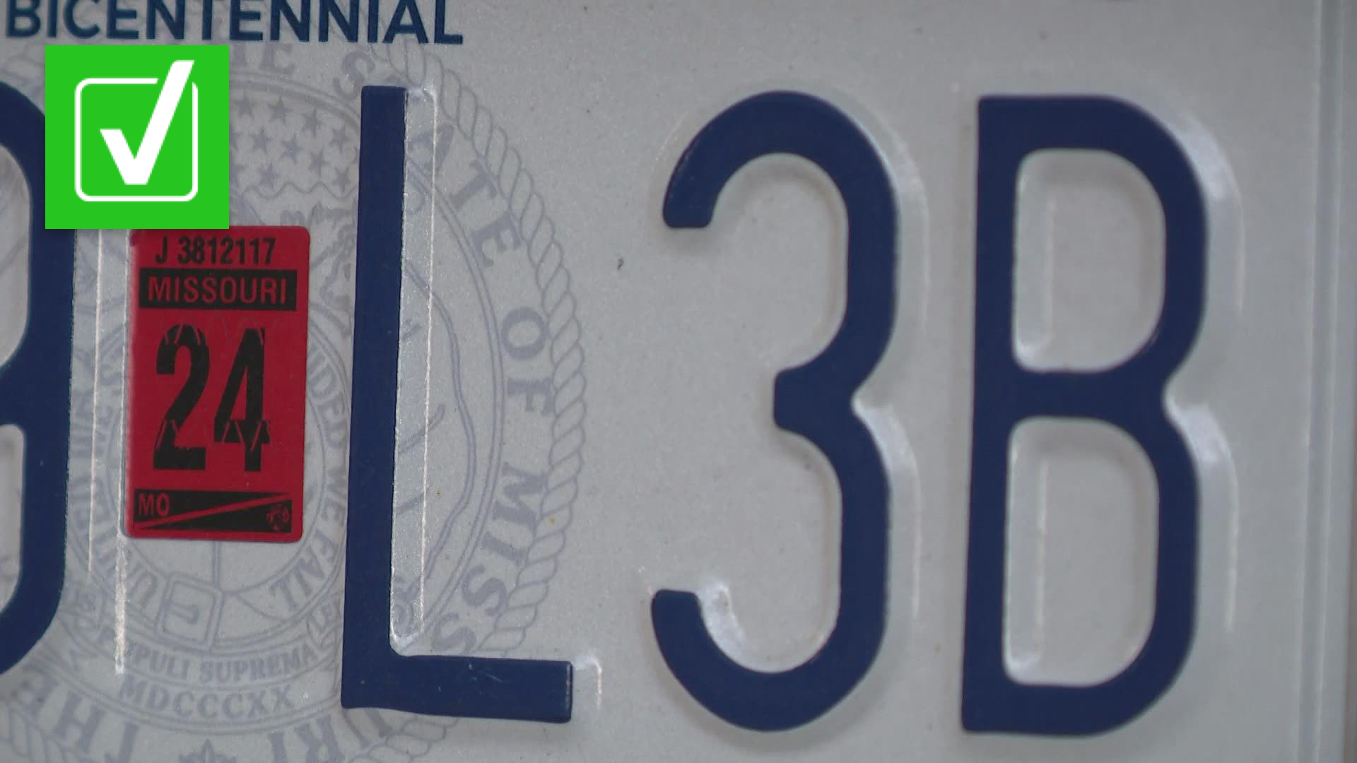 We can Verify in both Missouri and Illinois, the law requires passenger cars have both a front and rear license plate.