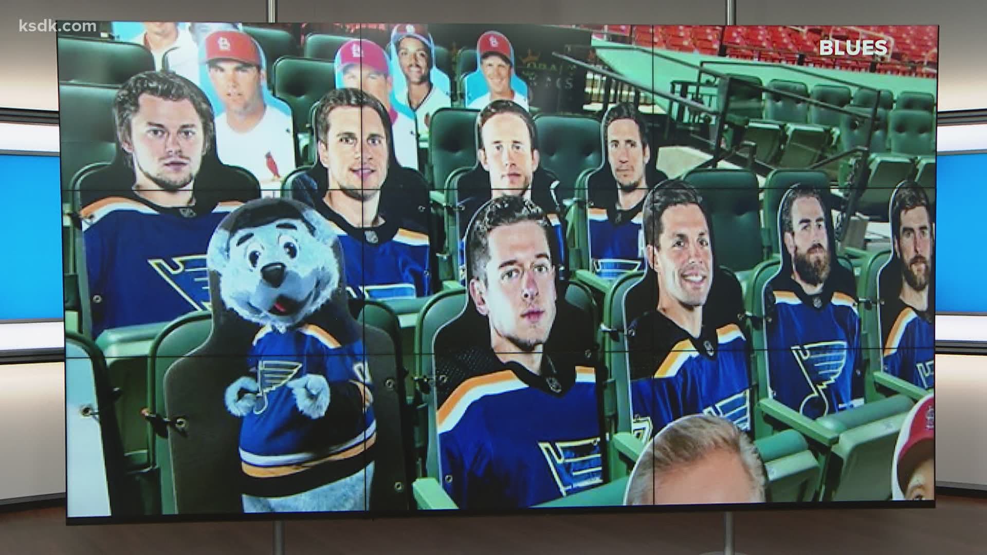 The Cardinals announced fans could buy cardboard cutouts of themselves to sit in the stands - and our Stanley Cup champs didn't want to miss out.