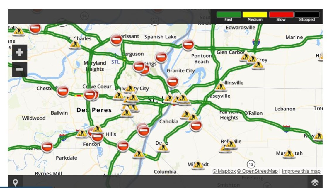 Map Of Roads Closed In Missouri World Map