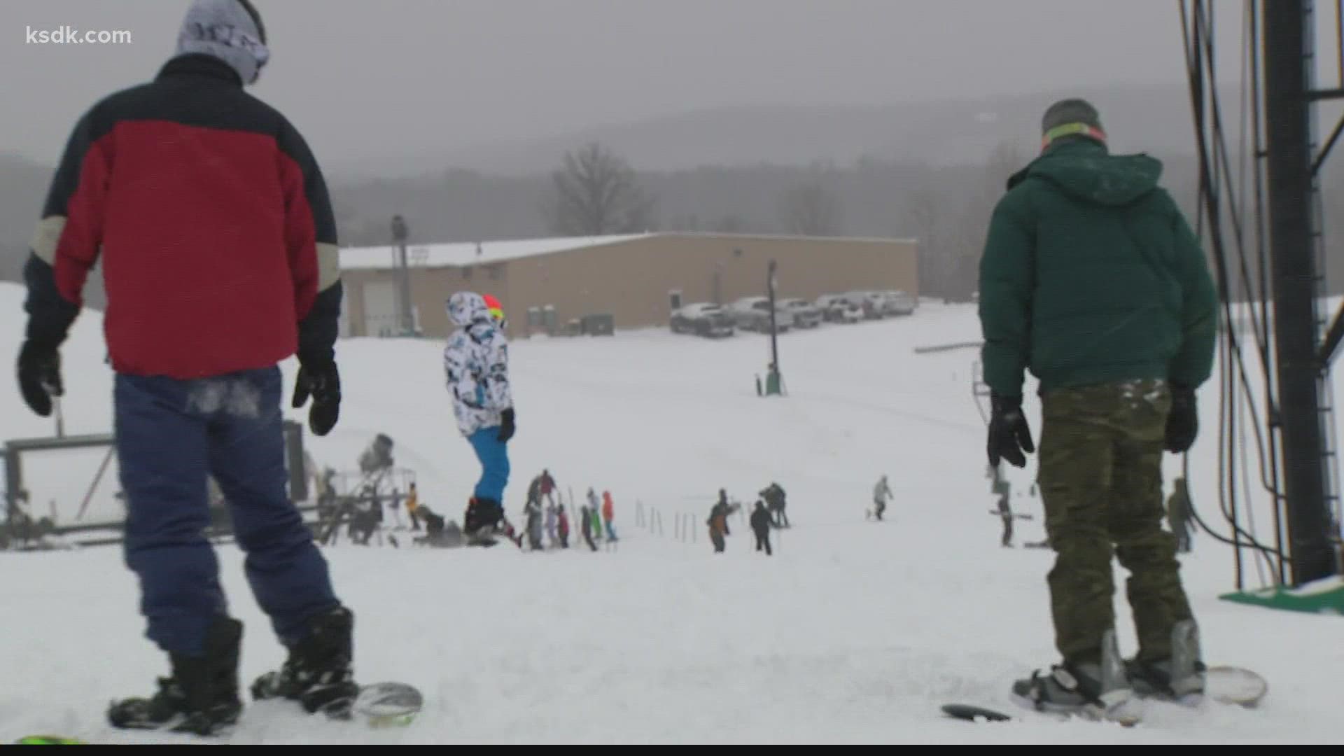 Our Tracy Hinson was out on the slopes with those who braved the weather to head out to Hidden Valley.