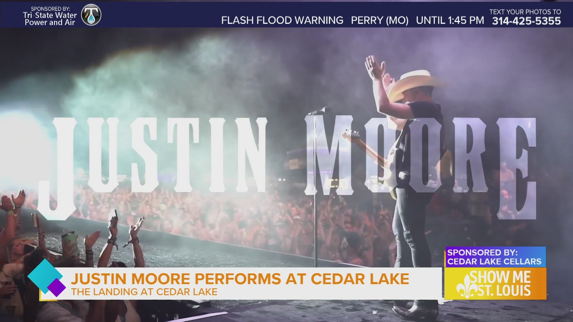 August 19th, country star, Justin Moore, is performing at the landing at Cedar Lake Cellars.