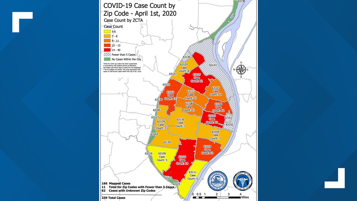 Coronavirus Update City Of St Louis Covid 19 Cases By Zip Code Ksdk Com.