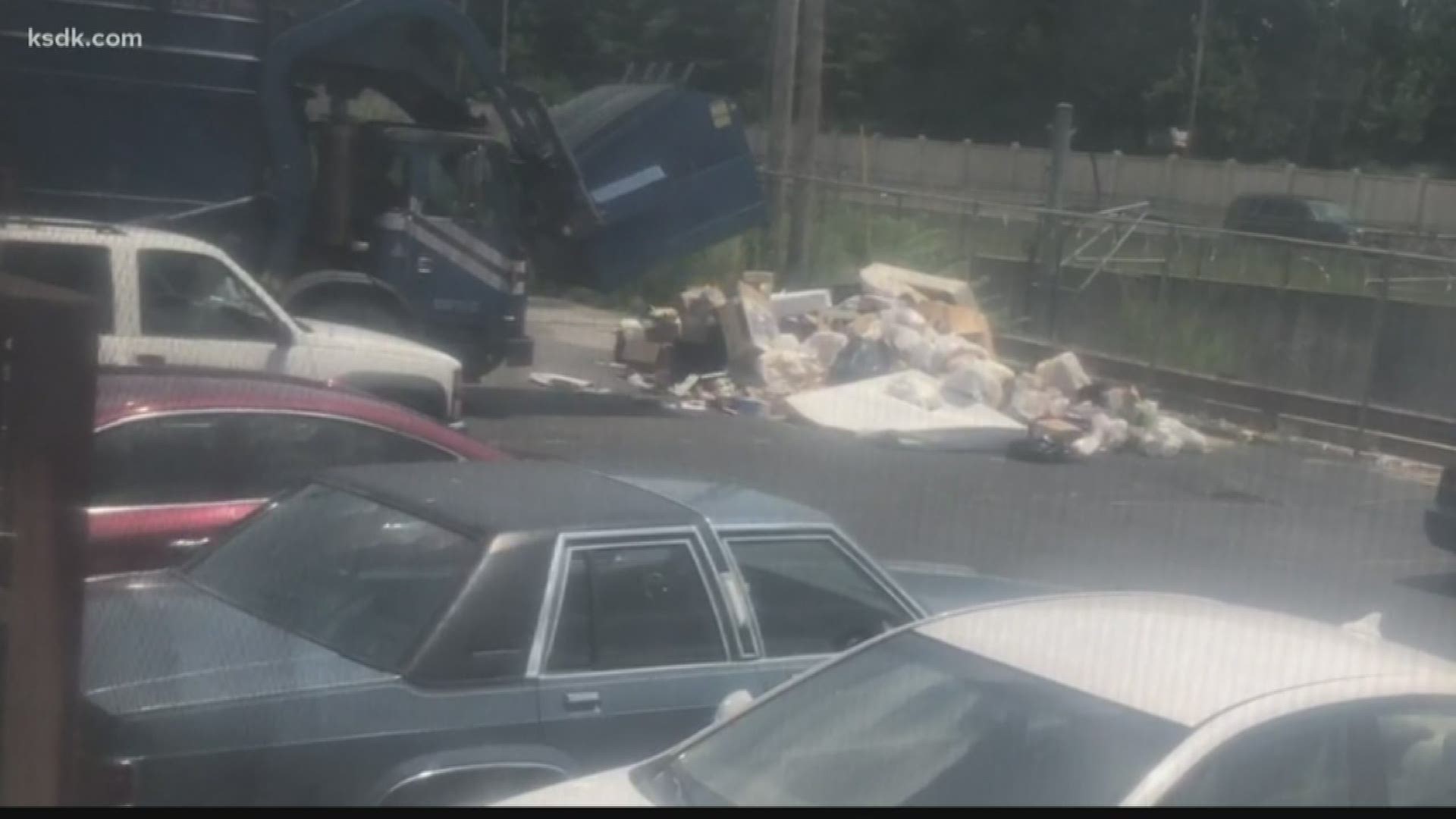 Max Harris said she loves her apartment in Dabaliviere Place, right next to Central West End. But she shares a parking lot with a row of housing and their trash has been piling up in the parking lot.