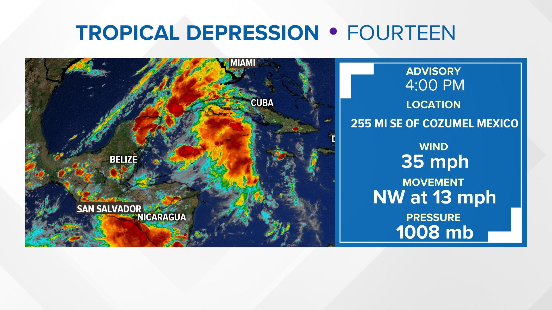 Tropical Depression Fourteen Status 8/21