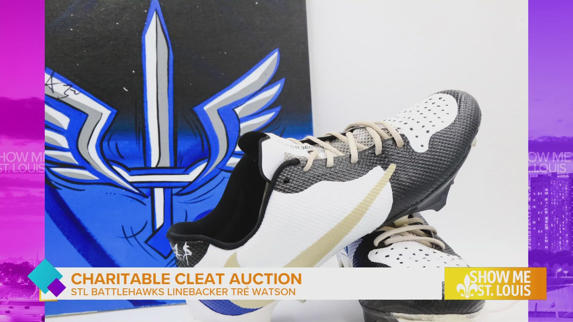 Battlehawks Linebacker Tre Watson auctions off 4 pairs of custom-made cleats