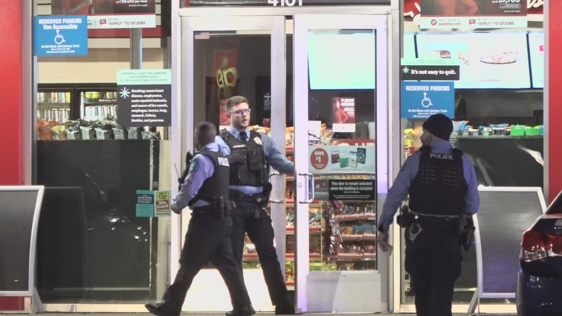 The suspect was shot in the head, and the security guard was shot in the leg during a struggle for his gun, police said. QuikTrip and police are reviewing safety.