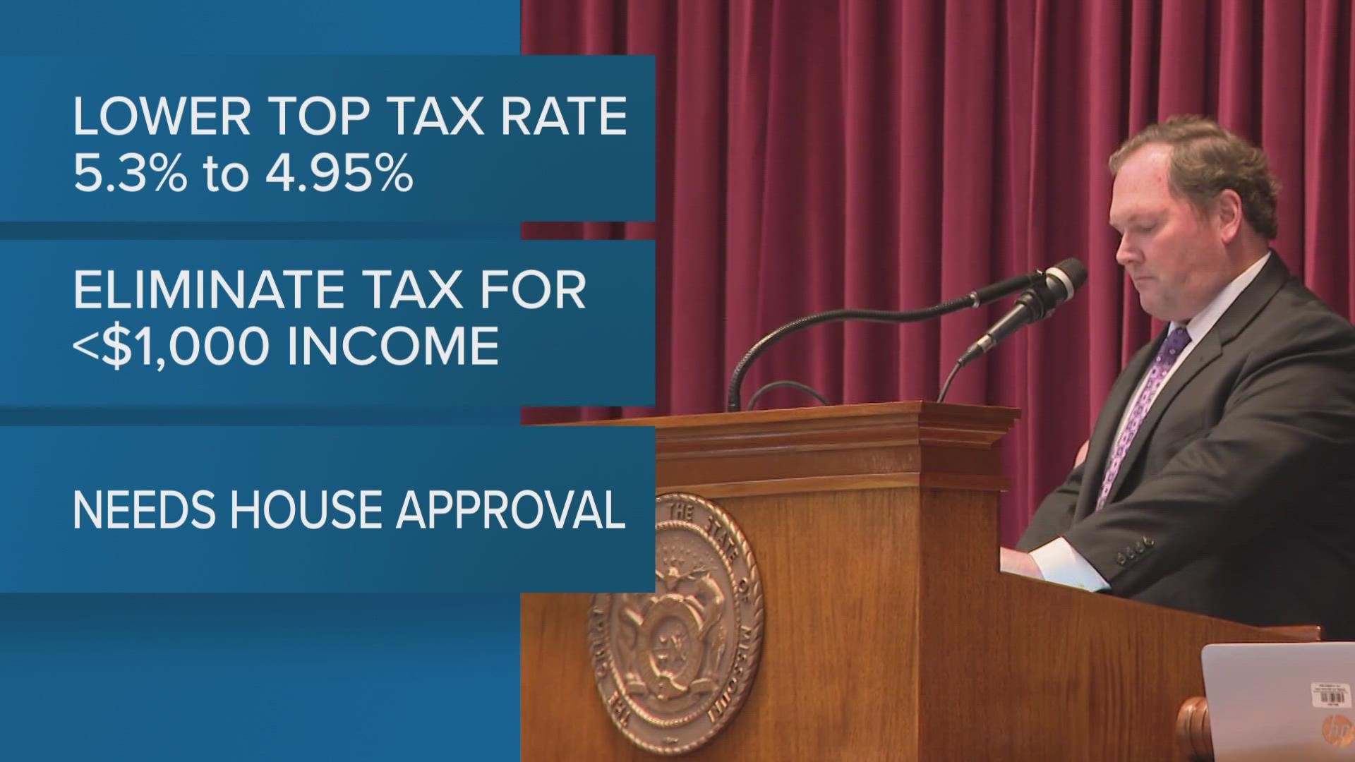 The roughly $1 billion proposal would cut the top income tax rate from 5.3% to 4.95% beginning in 2023.