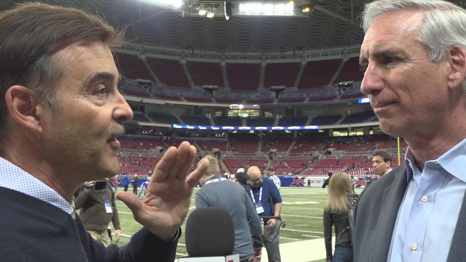 Luck was on hand for the home opener at The Dome, and we caught up with him on the sideline.