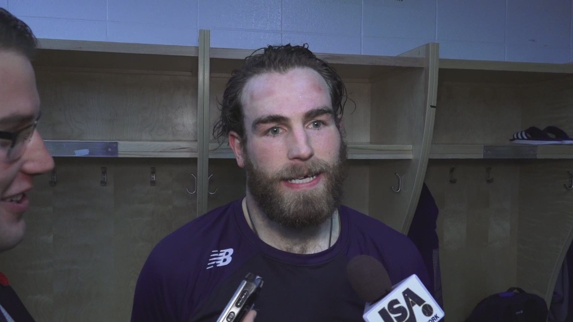 Ryan O'Reilly scored in the Blues' 3-2 overtime win against the Calgary Flames. He talked after the team's 7th win in a row. Courtesy: Blue Note Productions