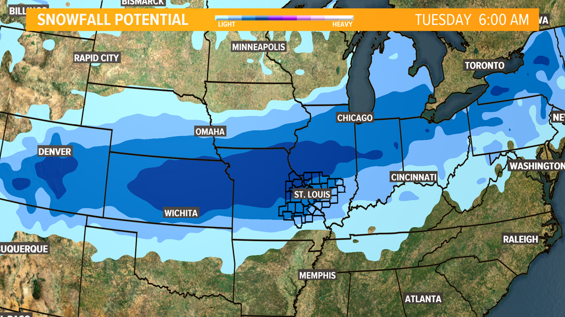 STL Weather | Tracking Snow possible on Monday | www.bagssaleusa.com