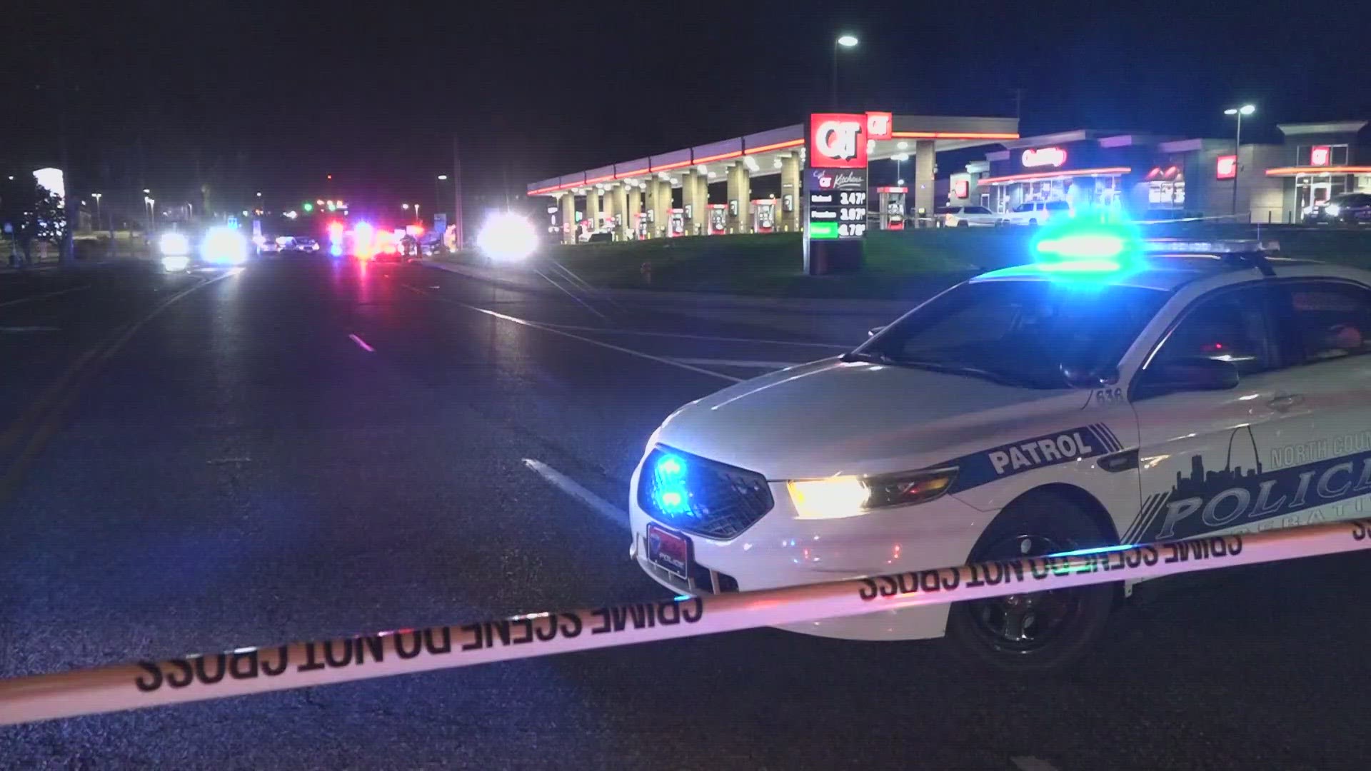 Two men are dead after an overnight shooting at a Ferguson gas station. Police said an officer was inside the QT when he heard gunshots just outside the door.
