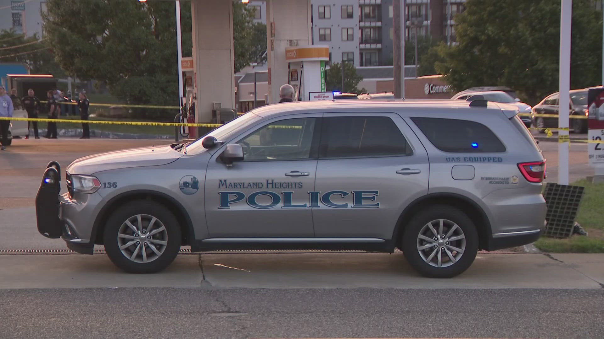 A suspect is in custody after a fatal shooting Sunday evening at a busy gas station in Maryland Heights.