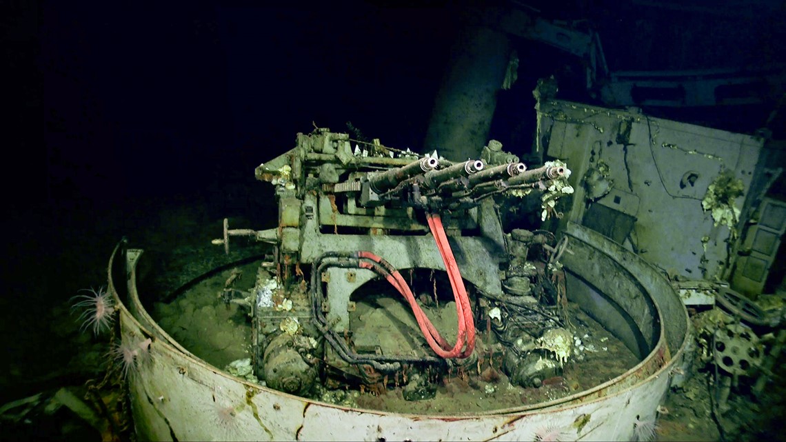 Underwater images released showing USS Hornet wreckage 76 years after ...