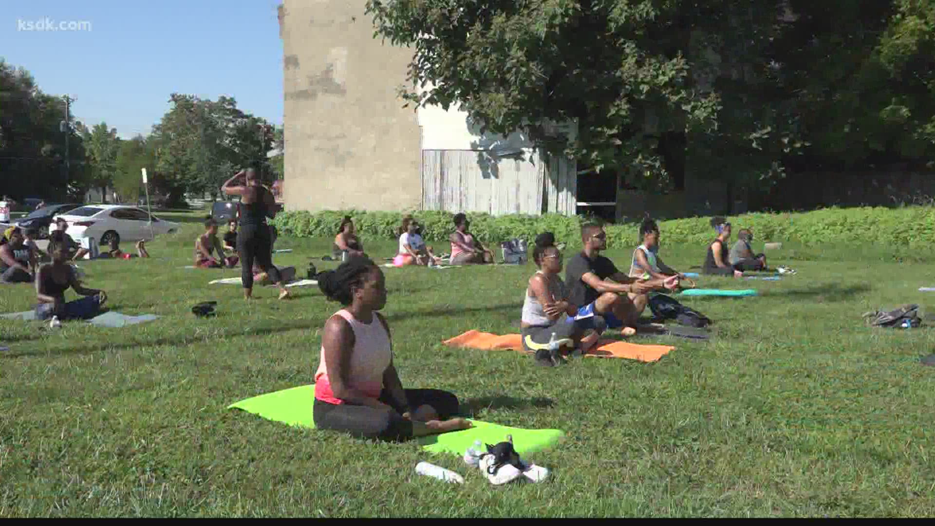 More people are giving yoga and meditation a shot to calm the stresses of the past year.