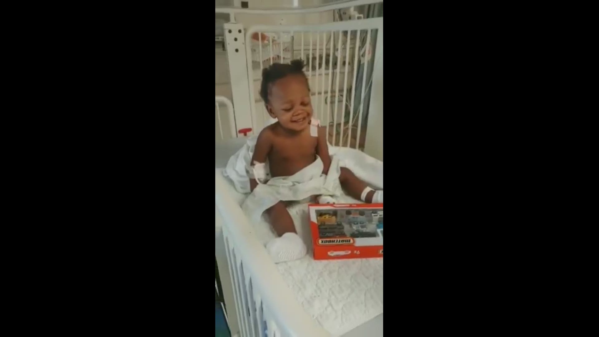 The grandfather of the boy shared a video of him recovering in the hospital