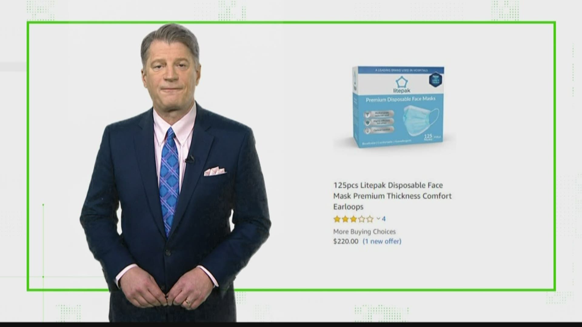 A quick check of Amazon.com and we found a pack of 125 face masks selling for $220. Another for 100 disposable Face Masks selling for $159.