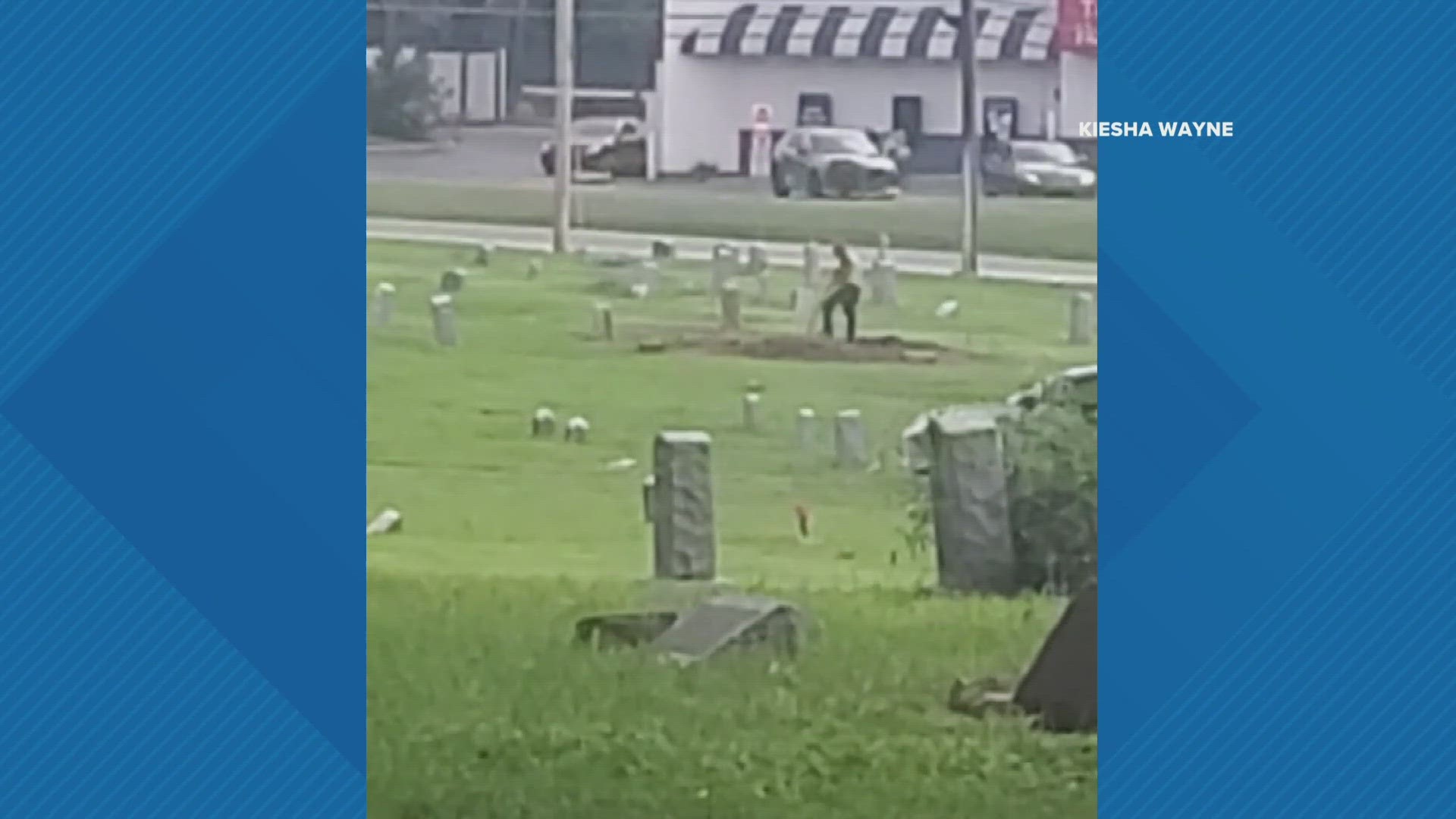 Two men were caught on cellphone video apparently digging up a grave. The incident happened in Washington Park cemetery in north St. Louis County.
